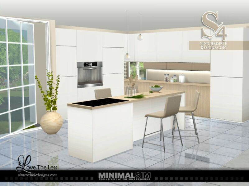 sims 4 cc minimalsim love the less kitchen by simcredible 5