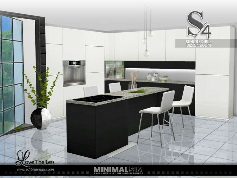 sims 4 cc minimalsim love the less kitchen by simcredible 6