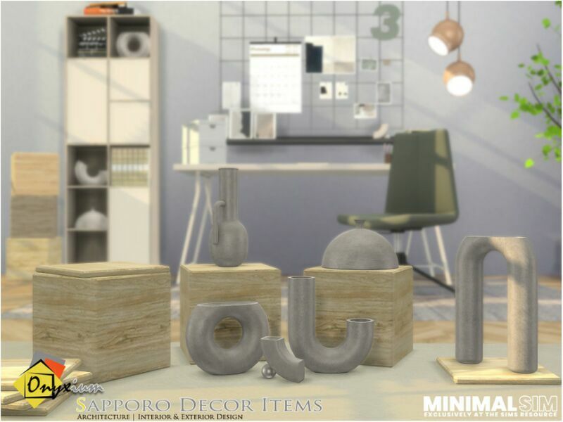 Minimalsim – Sapporo Decor Items By Onyxium Sims 4 CC