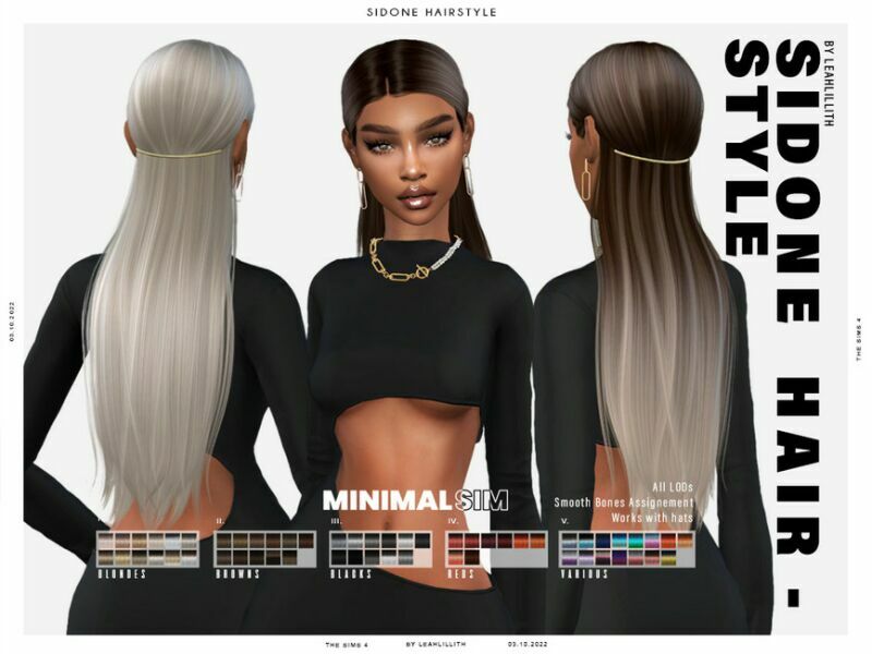 Minimalsim Sidone Hairstyle Sims 4 CC