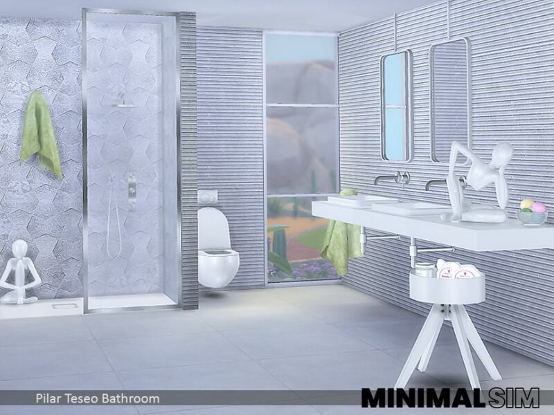 sims 4 cc minimalsim teseo bathroom by pilar 2