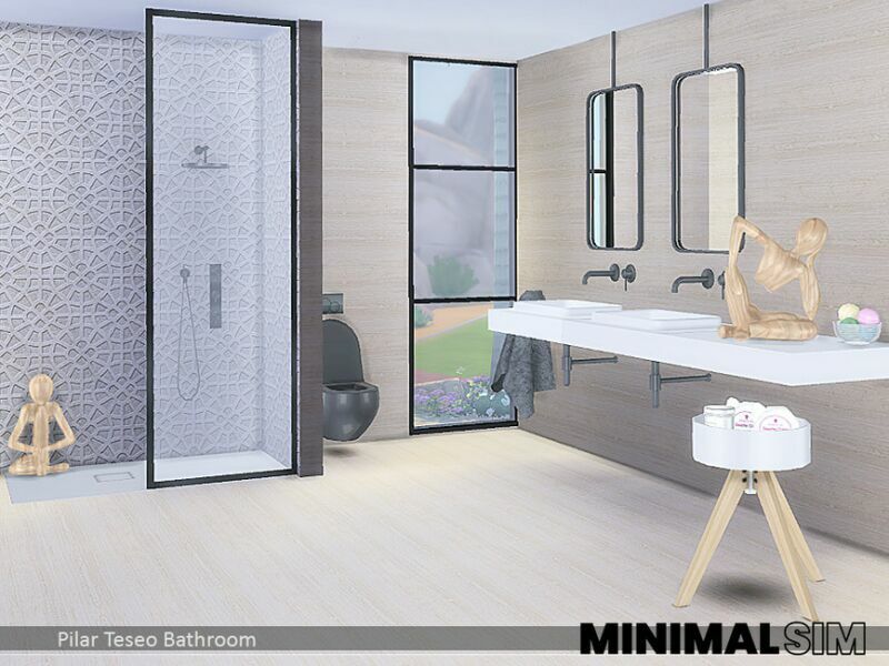 sims 4 cc minimalsim teseo bathroom by pilar 3