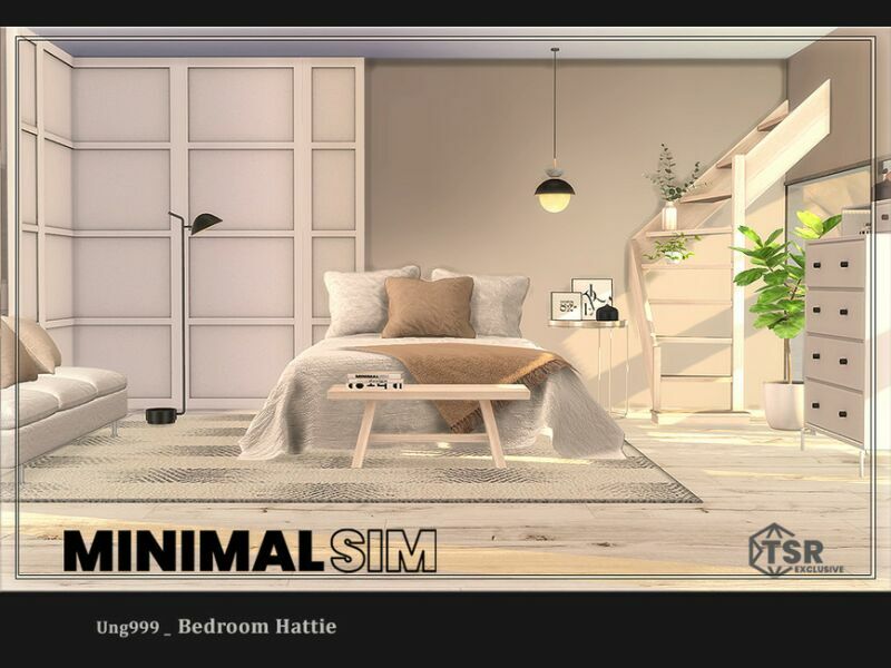 sims 4 cc minimalsim bedroom hattie by ung999 2