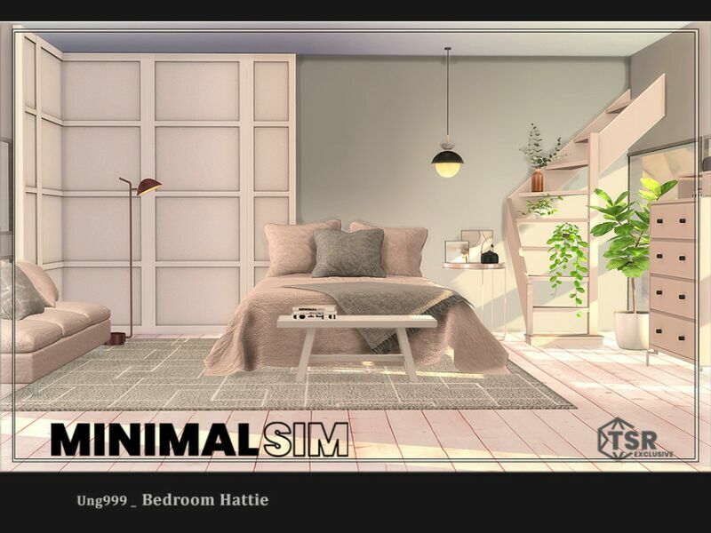 sims 4 cc minimalsim bedroom hattie by ung999 3