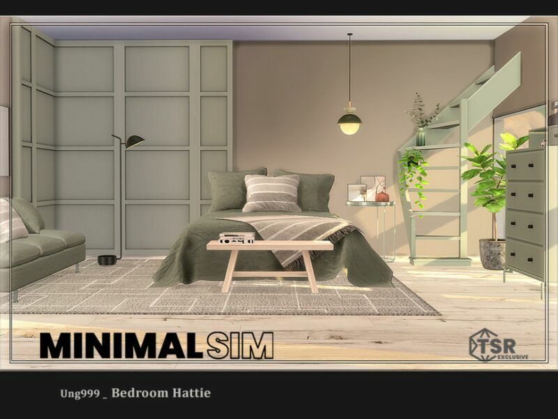 sims 4 cc minimalsim bedroom hattie by ung999 4