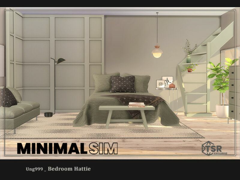 sims 4 cc minimalsim bedroom hattie by ung999 5