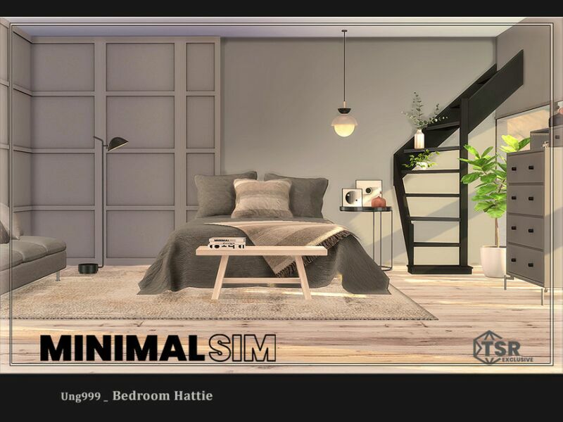 sims 4 cc minimalsim bedroom hattie by ung999 6