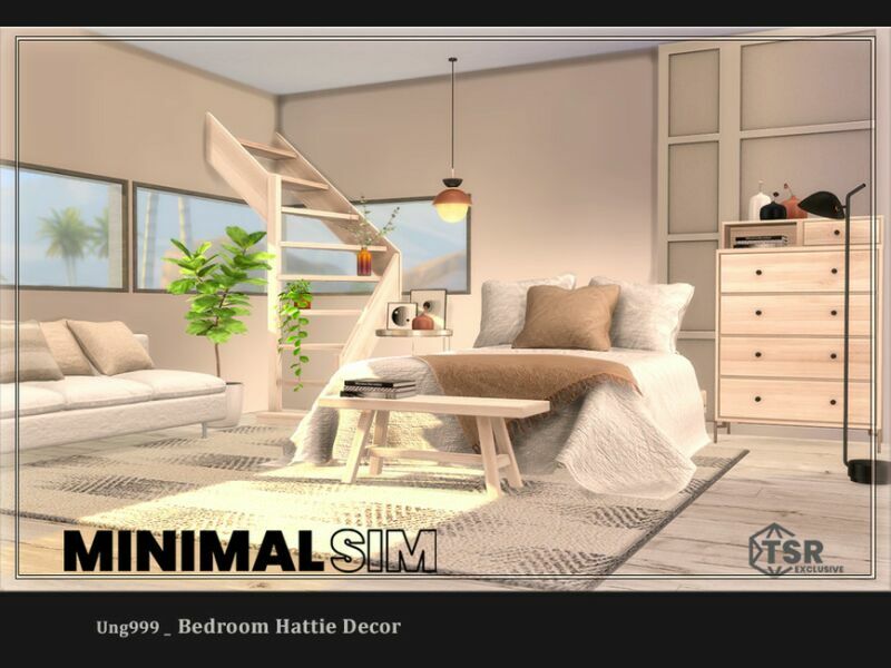 sims 4 cc minimalsim bedroom hattie decor by ung999 2