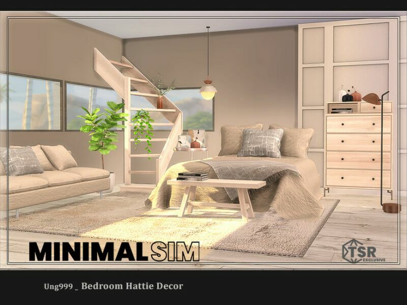 sims 4 cc minimalsim bedroom hattie decor by ung999 3