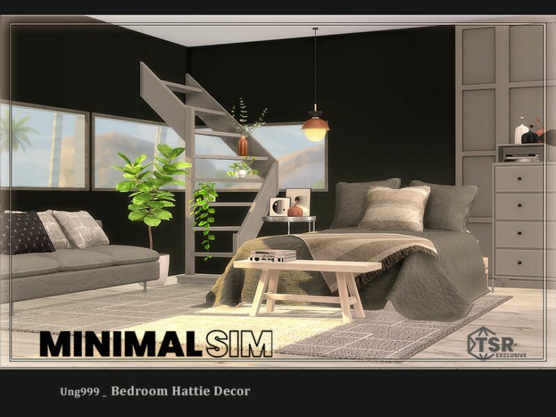 sims 4 cc minimalsim bedroom hattie decor by ung999 5