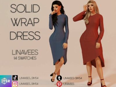 Misha – Wrap Dress By Linavees Sims 4 CC