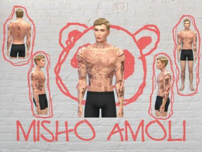 Misho Amoli Full Body Tattoo By Anuky Sims 4 CC