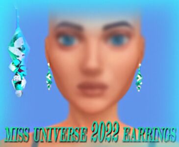 Miss Universe 2022 – Smarald Earrings By Rubicitaaya Sims 4 CC