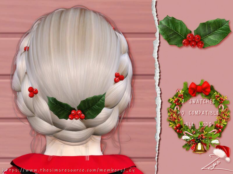 Mistletoe Hairpins For Toddler By _ZY Sims 4 CC