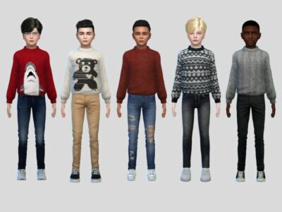 Mock Turtleneck Sweater Boys – / Everyday Sims 4 CC