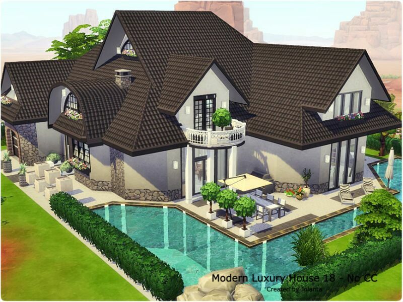 Modern Luxury House 18 – NO CC By Jolanta Sims 4 CC