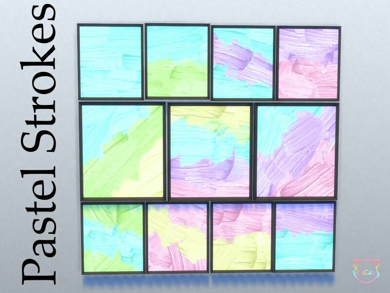 Modern Paintings – Pastel Strokes By Itiscats Sims 4 CC Download