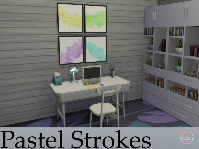 sims 4 cc modern paintings pastel strokes by itiscats 2