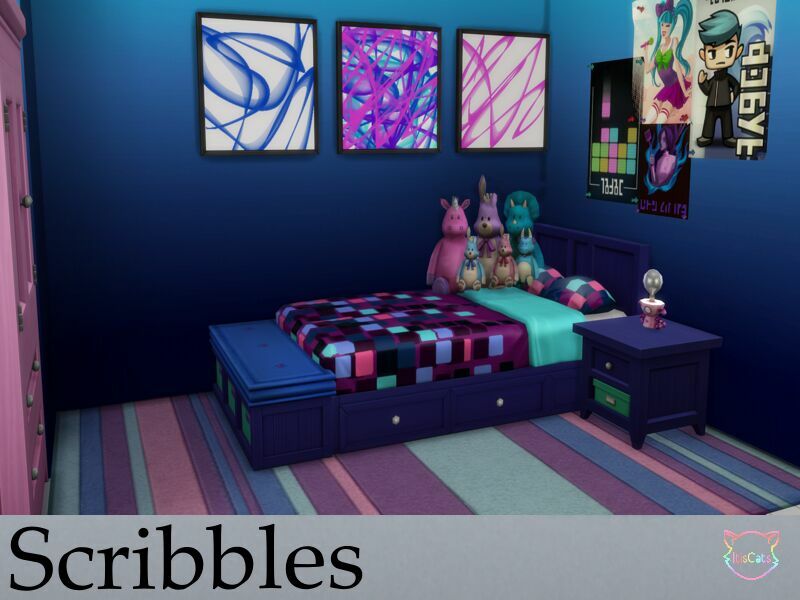 sims 4 cc modern paintings scribbles by itiscats 5