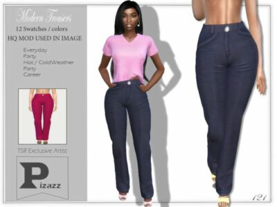 Modern Trousers By Pizazz Sims 4 CC