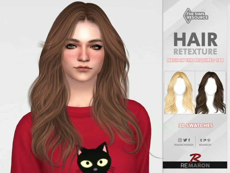 Monika Hair Retexture Mesh Needed By Remaron Sims 4 CC