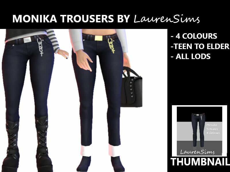 Monika Trousers By Laurensims Sims 4 CC