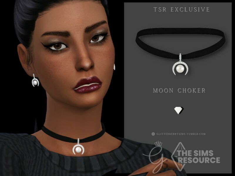 Moon Choker By Glitterberryfly Sims 4 CC