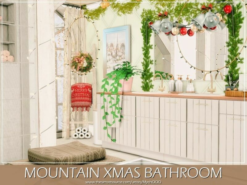 Mountain Xmas Bathroom By Mychqqq Sims 4 CC