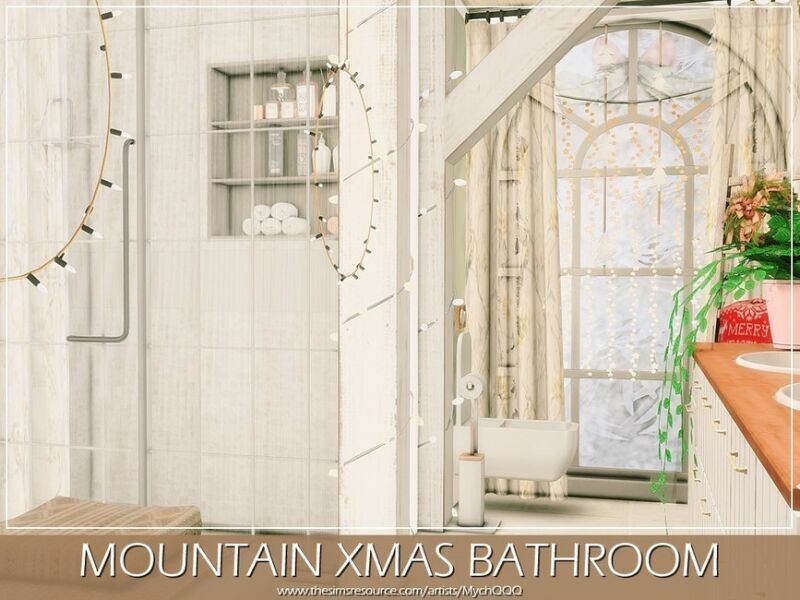 sims 4 cc mountain xmas bathroom by mychqqq 3