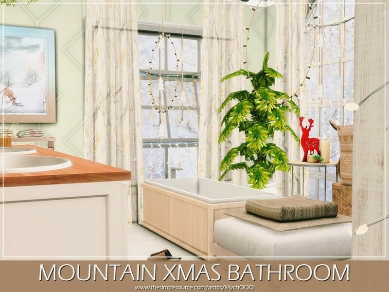 sims 4 cc mountain xmas bathroom by mychqqq 4