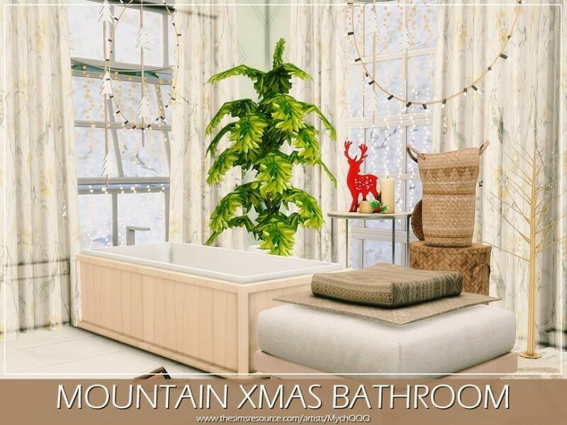 sims 4 cc mountain xmas bathroom by mychqqq 5