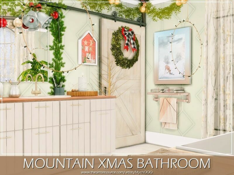 sims 4 cc mountain xmas bathroom by mychqqq 6