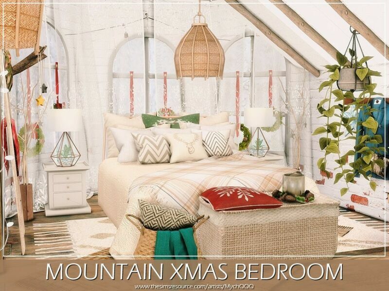 Mountain Xmas Bedroom By Mychqqq Sims 4 CC