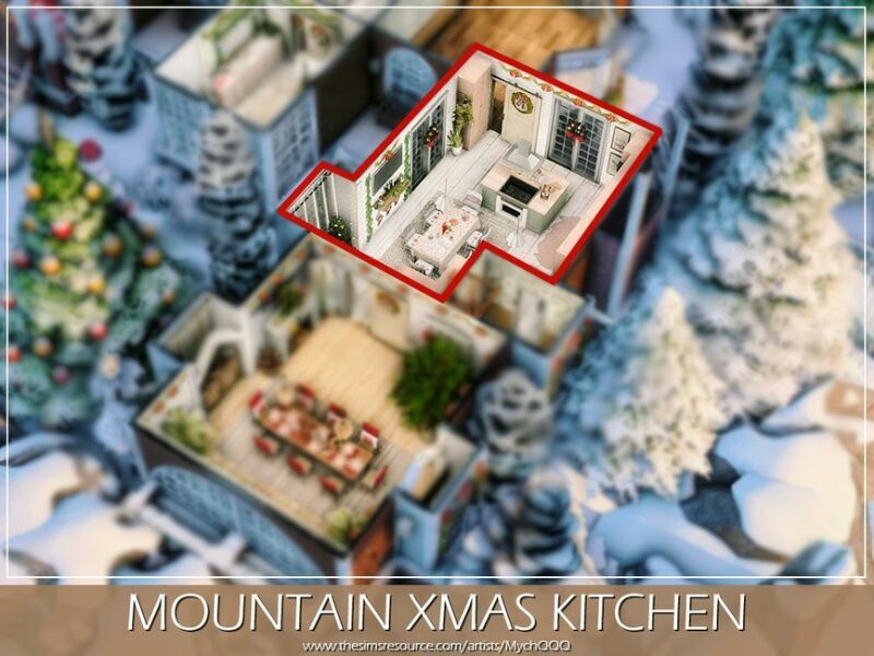 sims 4 cc mountain xmas kitchen by mychqqq 7