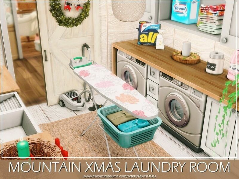 sims 4 cc mountain xmas laundry room by mychqqq 5