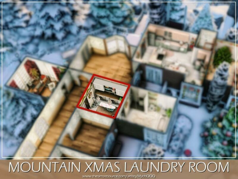 sims 4 cc mountain xmas laundry room by mychqqq 7