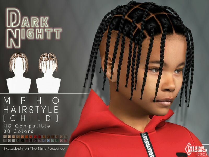 Mpho Hairstyle [Child] By Darknightt Sims 4 CC