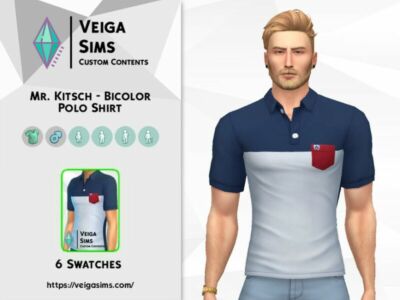 MR. Kitsch – Bicolor Polo Shirt Sims 4 CC Download