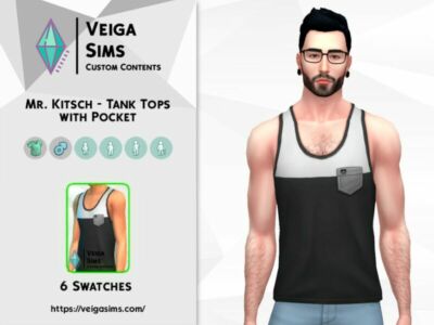 MR. Kitsch – Bicolor Sweartshirt With Pocket Sims 4 CC