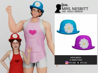 MRS. Nesbitt (HAT – Adult Version) Sims 4 CC