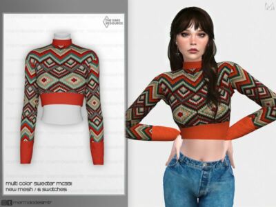 Multi Color Sweater MC331 By Mermaladesimtr Sims 4 CC