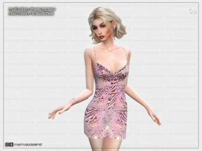 Multi Zebra Print Dress MC324 By Mermaladesimtr Sims 4 CC Download