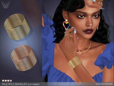 Multiple Bangles Left Wrist By Feyona Sims 4 CC