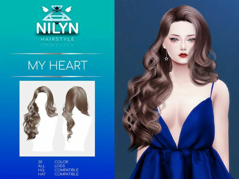 MY Heart Hair – NEW Mesh By Nilyn Sims 4 CC