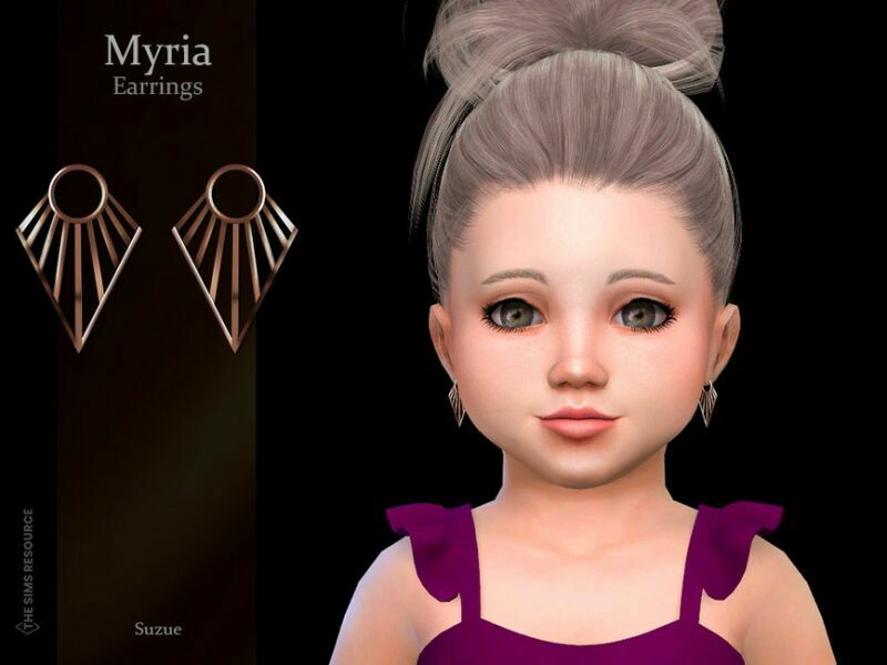 Myria Earrings Toddler By Suzue Sims 4 CC