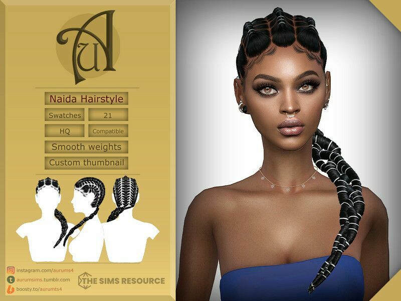 Naida – Hairstyle By Aurummusik Sims 4 CC