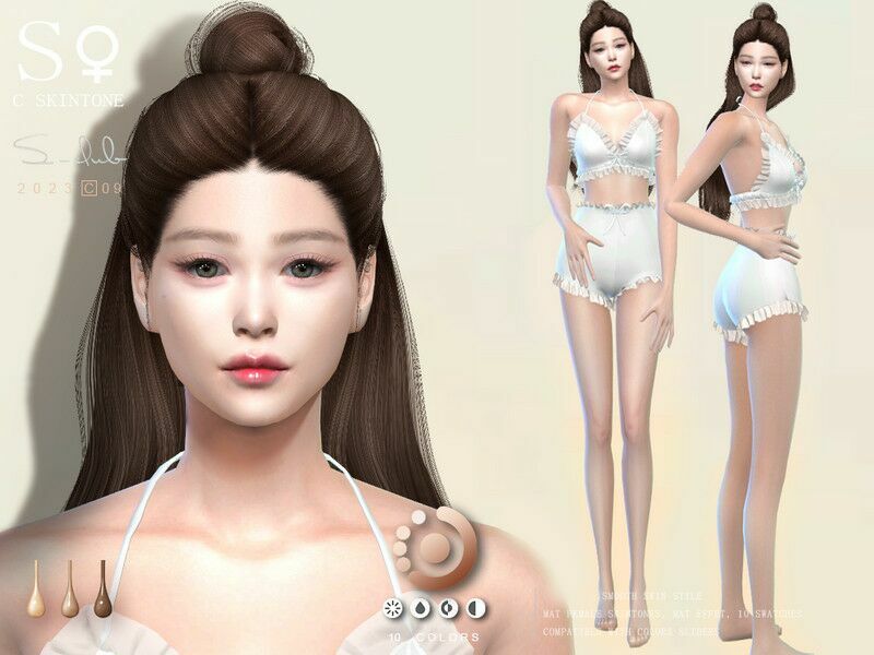 Naturel Soft Female Skintones 0923 By S-Club Sims 4 CC