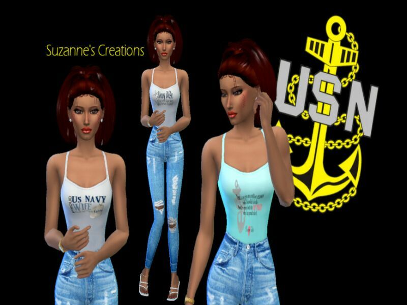 Navy Wives Tank By Sweetheartwva Sims 4 CC