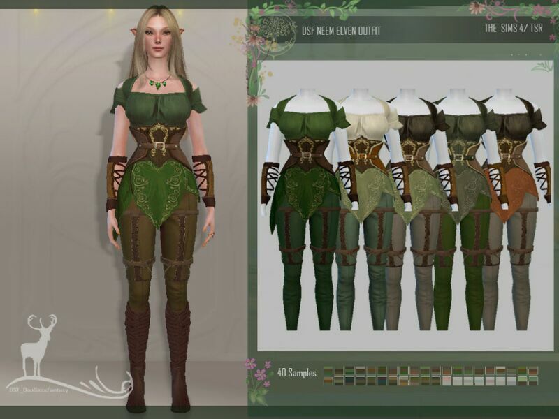 Neem Elven Outfit By Dansimsfantasy Sims 4 CC