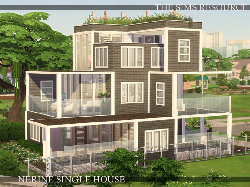 sims 4 cc nerine single house nocc by simzmora 3